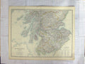 Original Old Antique Print Ref.604 Johnston Map C1870 Southern Scotland Arran