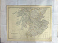Original Old Antique Print Ref.605 Johnston Map C1870 Southern Scotland Arran