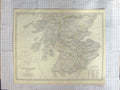 Original Old Antique Print Ref.606 Johnston Map C1870 Southern Scotland Clyde