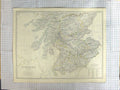 Original Old Antique Print Ref.607 Johnston Map C1870 Southern Scotland Clyde