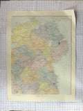 Original Old Antique Print Stanford Map C1870 Ireland Dublin Londonderry 19th