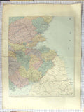 Original Old Antique Print Stanford Map C1870 South East Scotland Forth 19th
