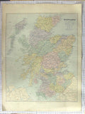 Original Old Antique Print Stanford Map C1870 Scotland Caithness Skye Victorian