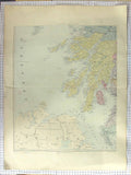Original Old Antique Print Stanford Map C1870 South East Scotland Arran 19th