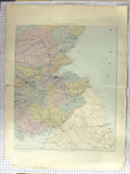 Original Old Antique Print Ref.608 Stanford Map C1870 South East Scotland Forth