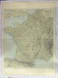 Original Old Antique Print Stanford Map C1870 France Switzerland Channel 19th
