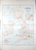 Old Antique Print Stanford Map 1904 Parliamentary Boroughs British Isles 20th