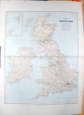 Original Old Antique Print Stanford Map 1904 Railway Plan British Isles Orkney