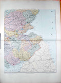 Original Old Antique Print Stanford Map 1904 South East Scotland Firth Forth