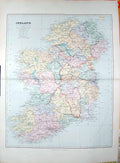 Old Antique Print Stanford Map 1904 Ireland Tyrone Armagh Donegal Antrim 20th