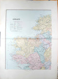 Old Antique Print Stanford Map 1904 North West Ireland Sligo Donegal Bay 20th