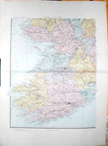 Original Old Antique Print Stanford Map 1904 South West Ireland Cork Limerick