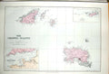 Original Old Antique Print Stanford Map 1904 Channel Islands Jersey Guernsey