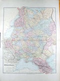 Old Antique Print Stanford Map 1904 Russsia Poland Baltic Black Sea Azov 20th