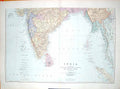 Original Old Antique Print Stanford Map 1904 India Ceylon Burma Sumatra Madras