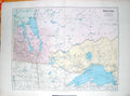 Original Old Antique Print Stanford Map 1904 Manitoba Ontario Canada Superior