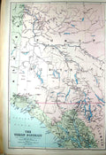 Original Old Antique Print Stanford Map 1904 Yukoun District British Columbia