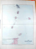 Original Old Antique Print Stanford Map 1904 Windward Islands Lucia Trinidad