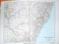 Original Old Antique Print Stanford Map 1904 New South Wales Australia Cape Howe