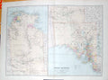 Original Old Antique Print Stanford Map 1904 South Australia Kangaroo Fowler
