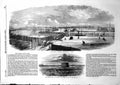 Antique Old Print Victoria Docks New Martello Tower Fairway Thames Medway1856