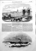 Antique Print Sir Edmund Lyons Christchurch Steamer Pollux Ice Altona 1856 19th