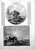 Antique Old Print Maison De Gondi Palace St Cloud Going Ferry Wounermans 1856