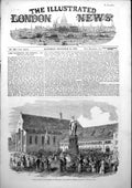 Old Antique Print Statue Schwarz Inventor Gunpowder Freiburg Baden 1853 19th