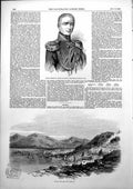Old Antique Print Prince Woronzow Chief Russian Forces Asia Smyrna 1853 19th