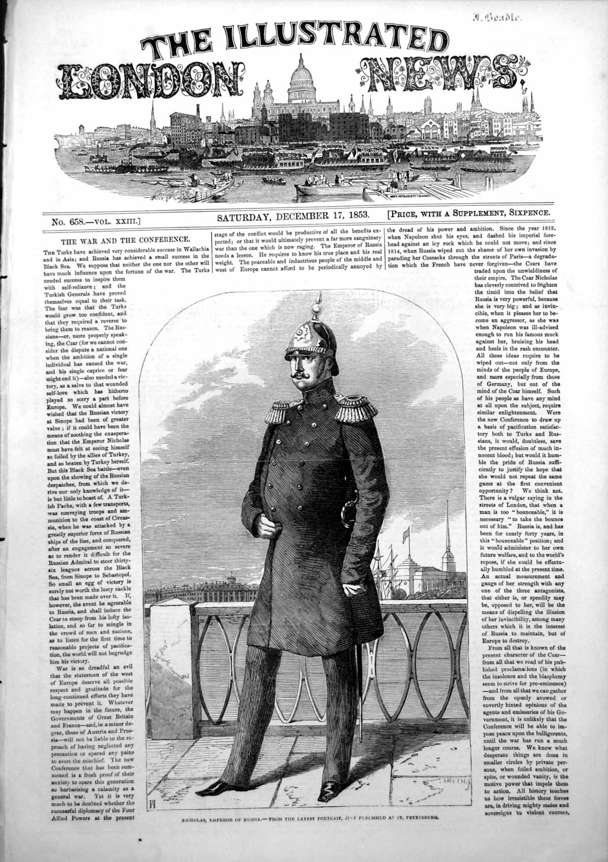 Antique Old Print Nicholas Emperor Russia Military Uniform St Petersburg 1853