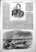 Antique Old Print Prince Gortschakoff Russian Forces Danube Wallachia 1853 19th