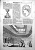 Antique Old Print Cottonian Library Annexed Plymouth Cup George Wallis 1853