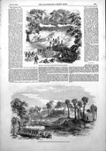 Antique Print Capture Meeah Toons Stockade White House Picket Rangoon 1853 19th