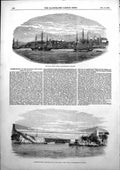 Old Print City St Johns Suspension Bridge Across Falls River St John 1853 19th