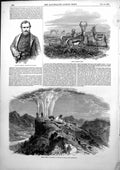 Old Print Capt Lakeman Night Attack Kaffirs Mundells Peak Waterkloof1853 19th