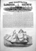 Original Old Antique Print Dalhousie Sailing Ship Wrecked Beachy Head 1853 19th