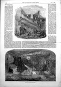 Antique Print Kings Arms Yard Coal Yard Drury Lane London Lodging House1853