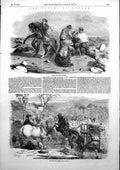 Original Old Antique Print Pony Catching Exmoor Leading Away Ponies Exmoor 1853
