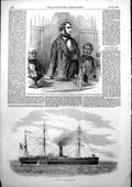 Old Antique Print Gen Age American Steam-Ship W Gladstone Chancellor 1853 19th