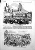 Antique Old Print Emperor Empress French Calais Boulogne Sous Prefecture 1853