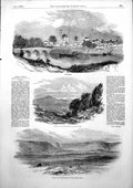 Antique Print Adrianople Trajans Gate Balkan Shumla H Q Turkish Troops 1853
