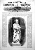 Old Print Marble Statue Sir Robert Peel Gibson Ra Westminster Abbey 1853 19th