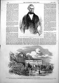 Antique Old Print Viscount Stratford De Redcliffe Summer Palace Therapia 1853