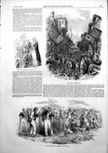 Antique Print Fountain Street Constantinople Turkish Military Reserve 1853 19th