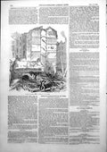 Antique Old Print Remains Fallen House No 184 Strand Loss Three Lives 1853 19th