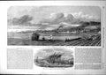 Original Old Antique Print Holyhead Harbour West Pier Staging Breakwater 1853