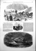 Antique Print Prees Church Vicarage Schools Wreck Larriston China Sea 1853 19th