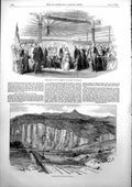 Antique Old Print Quarries Holyhead Mountain Addresses Queen Tamworth 1853 19th