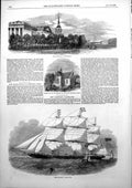 Antique Old Print Admiralty St Petersburg Gauntlet Clipper Ship Arderley 1853