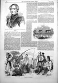 Old Antique Print Vice Admiral Deans Dundas Fishing Houses Bosphorus 1853 19th
